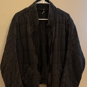 Free People Black Quilted Dolman Jacket